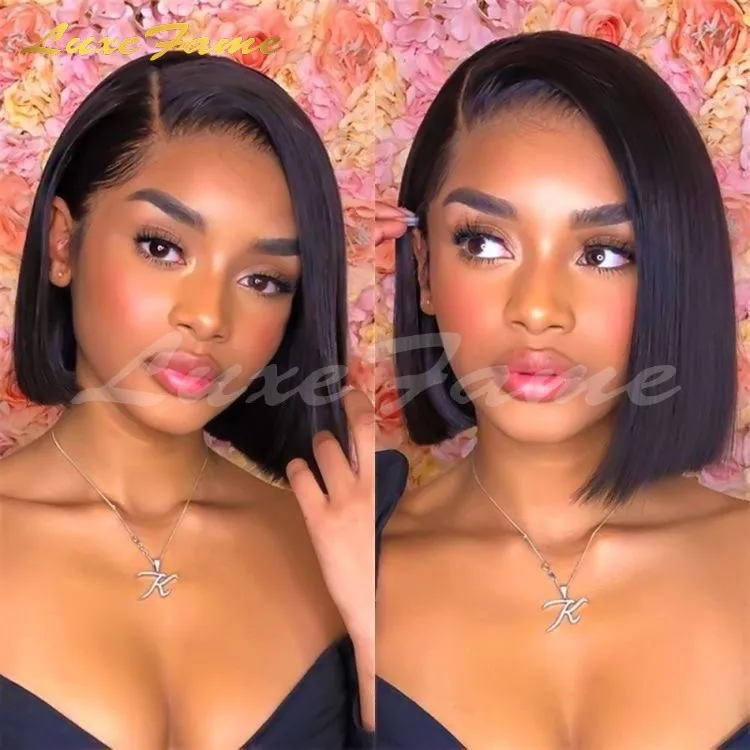 Pre Plucked Lace Closure Bob Human Hair Wig,Human Hair Short Bob Wig For Black Women,Double Drawn Human Hair Bob Vietnam Wigs