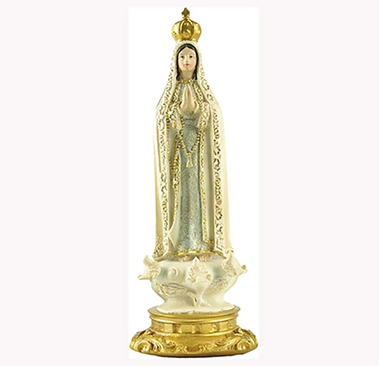Hot Sale Resin Catholic Mary Figurine Our Lady of Fatima Statue (8 Inch Tall) For Home Decoration Prayer