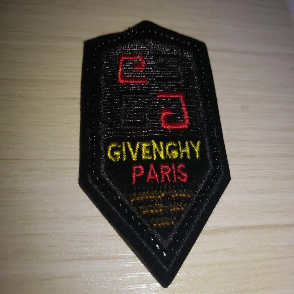 custom 3D metal Glitter Beads Sequin Embroidered  logo soft rubber pvc patch for clothes bags shoulder patch leather patch