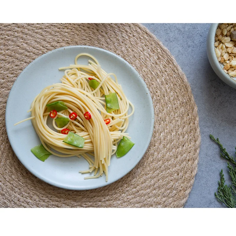 
Linen Straw Round Thick Home Kitchen Table Anti-Scalding Insulation Pad 