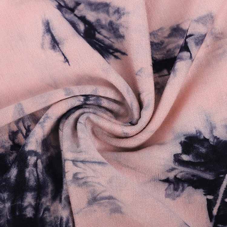 
Hot Sale 100% Rayon Custom Medium Weight Soft Plain Printed Viscose Rayon Jersey Fabric 