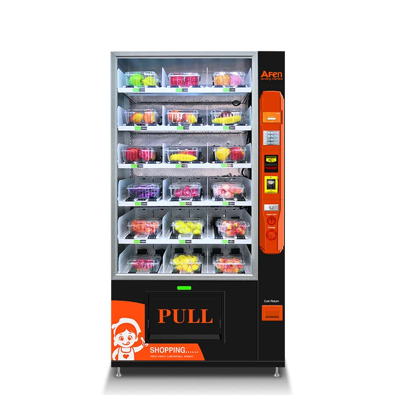 AFEN Lift System Refrigerator Cupcake Vending Machine Salad Fresh Food Vending Machine For Sale