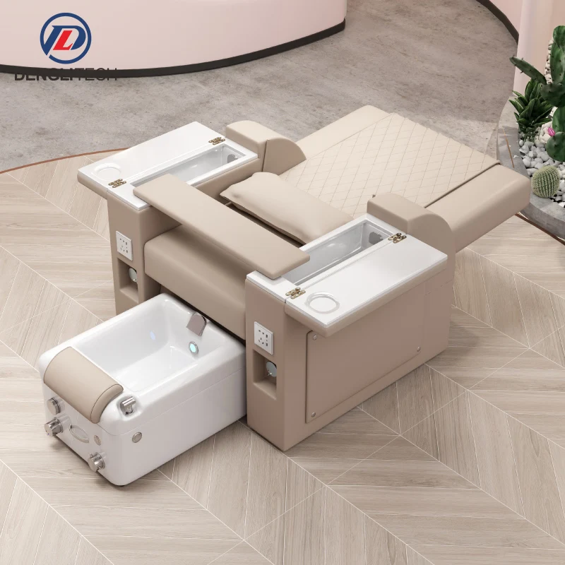 New design electric pedicure chair ceramic basin massage recliner with light function pedicure massage sofa chair for nail salon