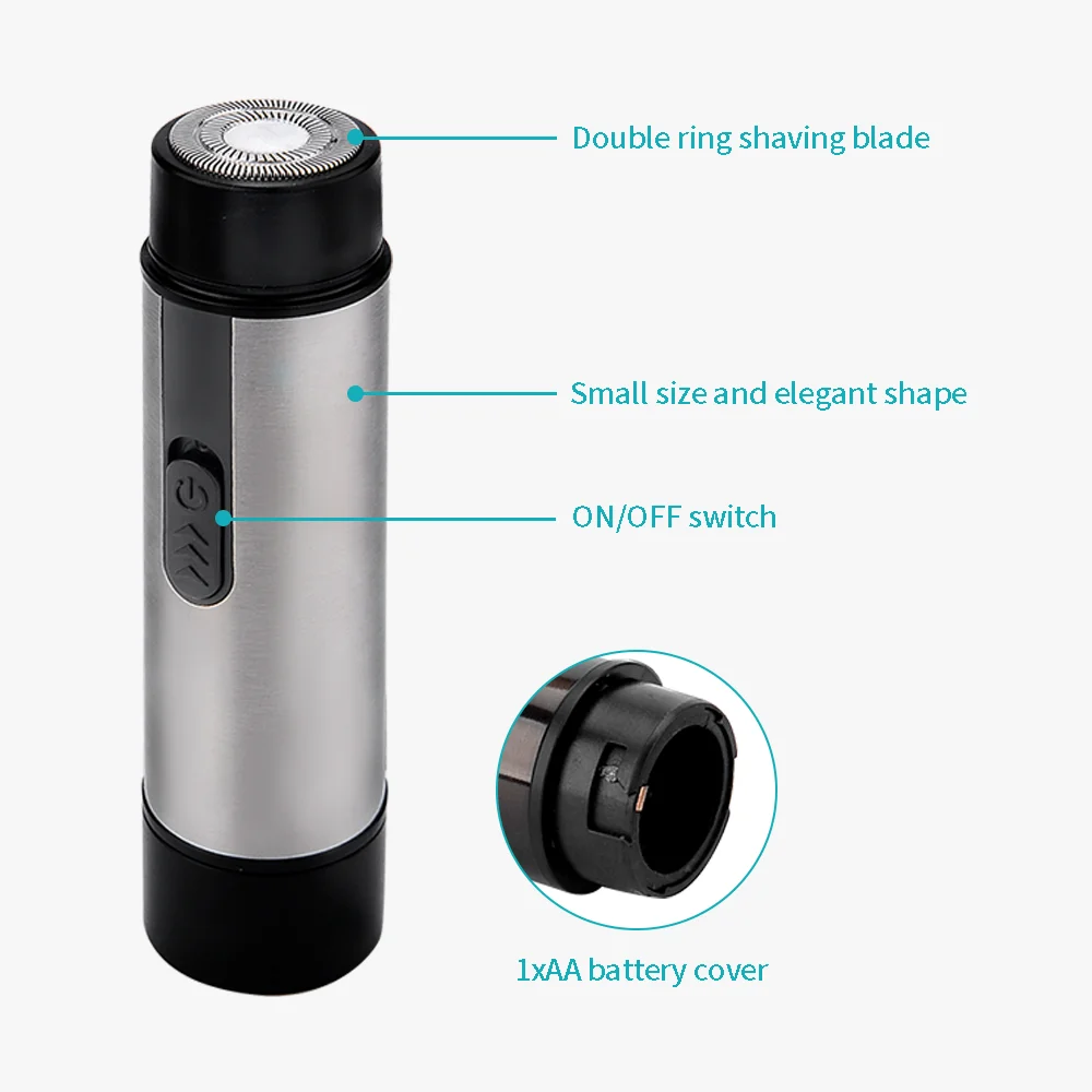 PRITECH Electric USB Rechargeable Men Body Battery Operated Mini Portable Men Beard Shavers