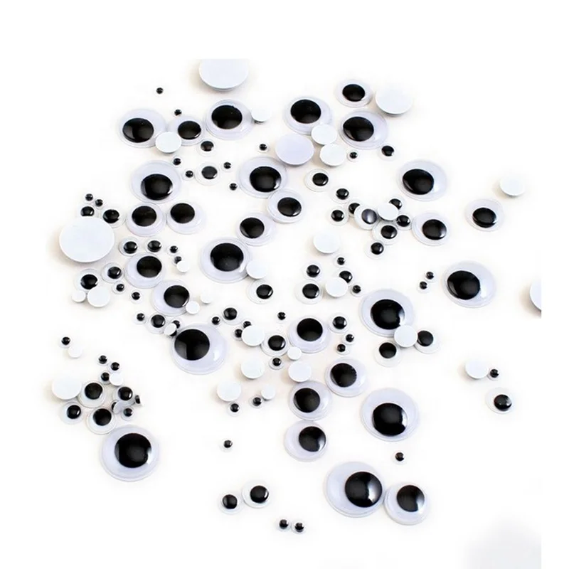 Wholesale Self Adhesive Plastic Googly Eyes crafts Doll Bear Puppets Toy Wiggle googly moving eyes for DIY