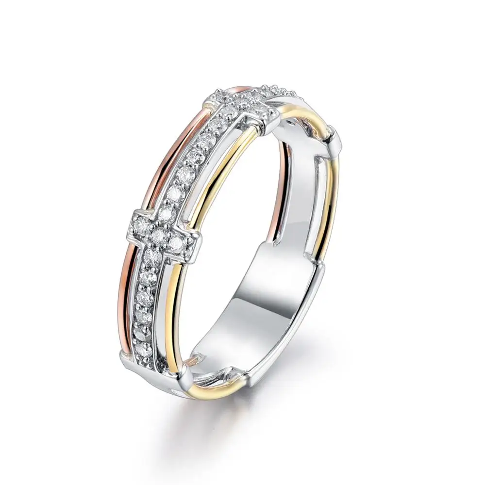 Female Custom Diamond Jewelry Ring 18K Gold Engagement Wedding Ring Band For Women