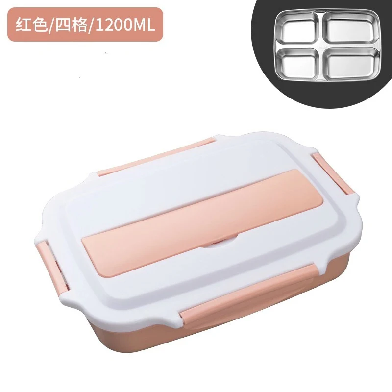 304 г. Ланч-бокс из нержавеющей стали и пластика с 3/4/5 отделениями Bento пользовательским логотипом напечатанными столовыми приборами