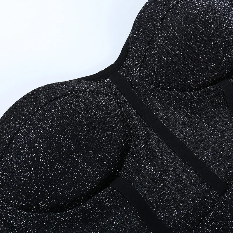 Сексуальный шикарный весенний 2023 Блестящий Модный Корсет Сетчатое узкое вечернее платье Клубные наряды для женщин