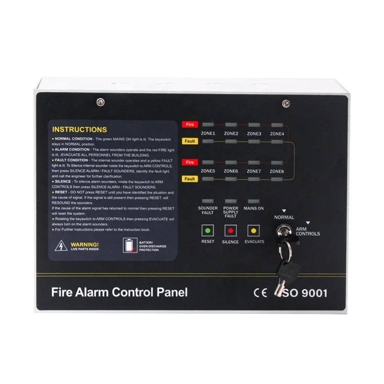 1-8 Zones Conventional Fire Alarm Control Panels Firefighting Equipment Fire Alarm System with Cheap Price