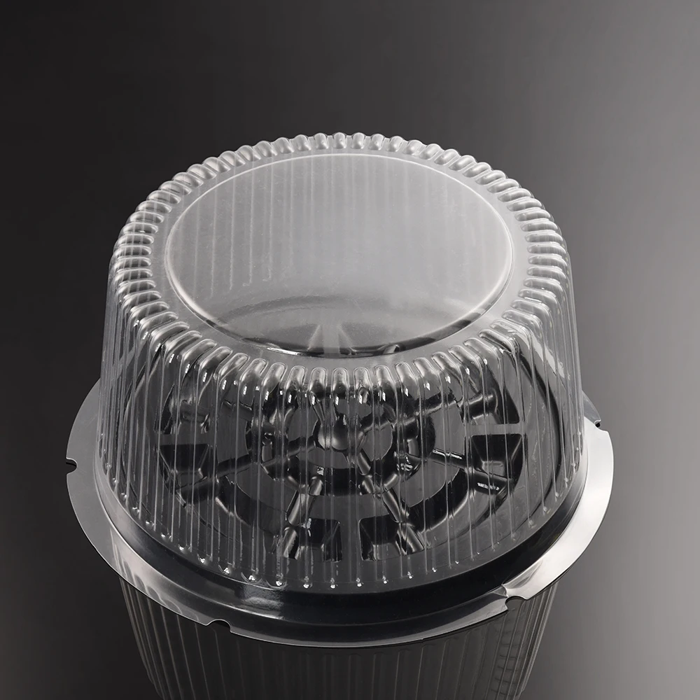 2021 Wholesale Custom 8/9/10/12 Inch Bio-Degradabl Disposable PET Plastic Cake Packaging Box Cake Container With Lid Tray