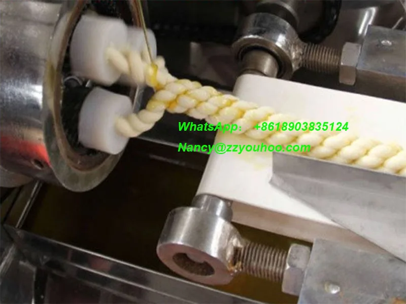 fully automatic crispy fried twist dough snack food maker extruder machine dough twist machinery