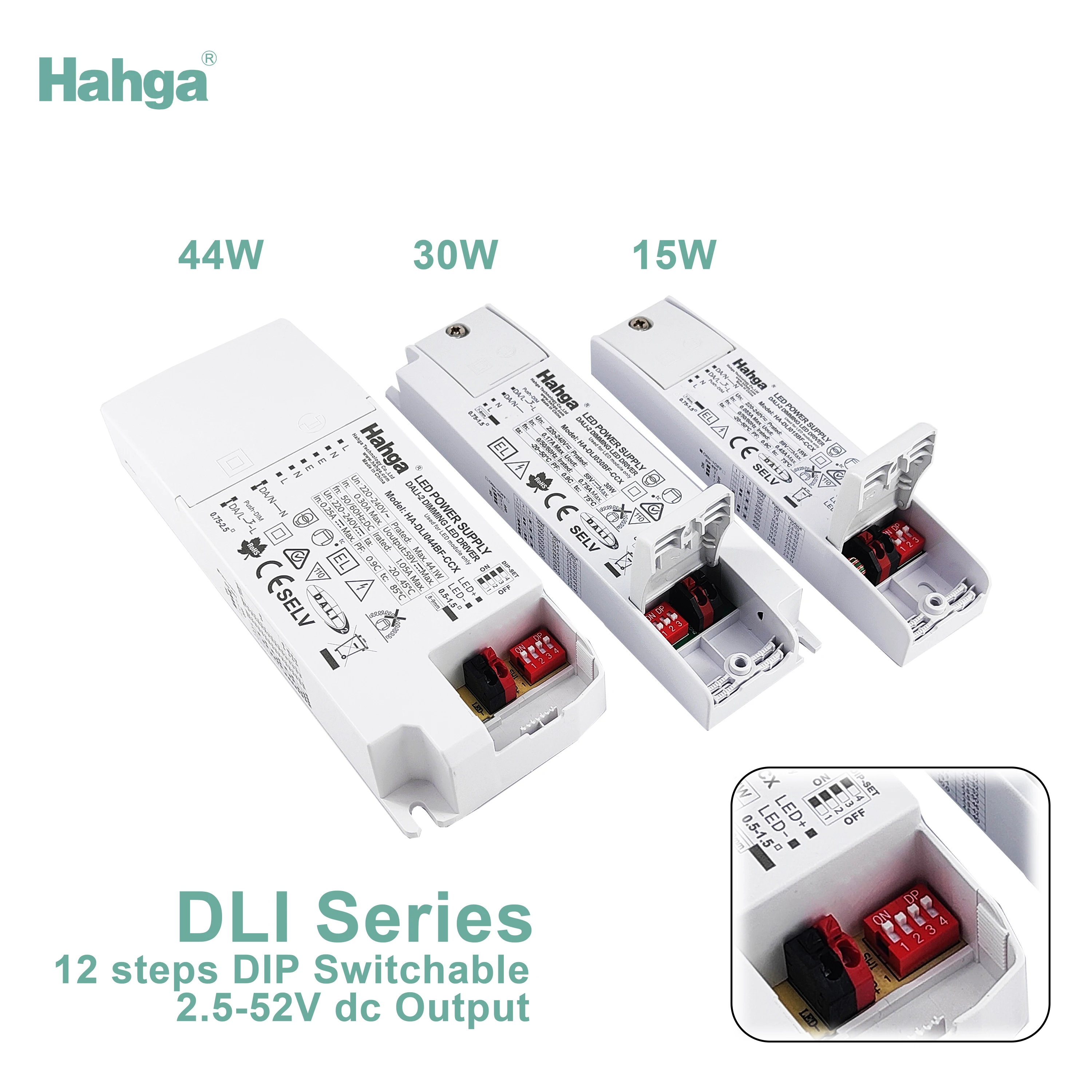 5W 10W 15W  Led driver 2.5V-52 DALI PUSH led driver  dimmable power supply IP20