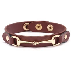 Women girls Korea style decoration chain adjustable leather bracelet