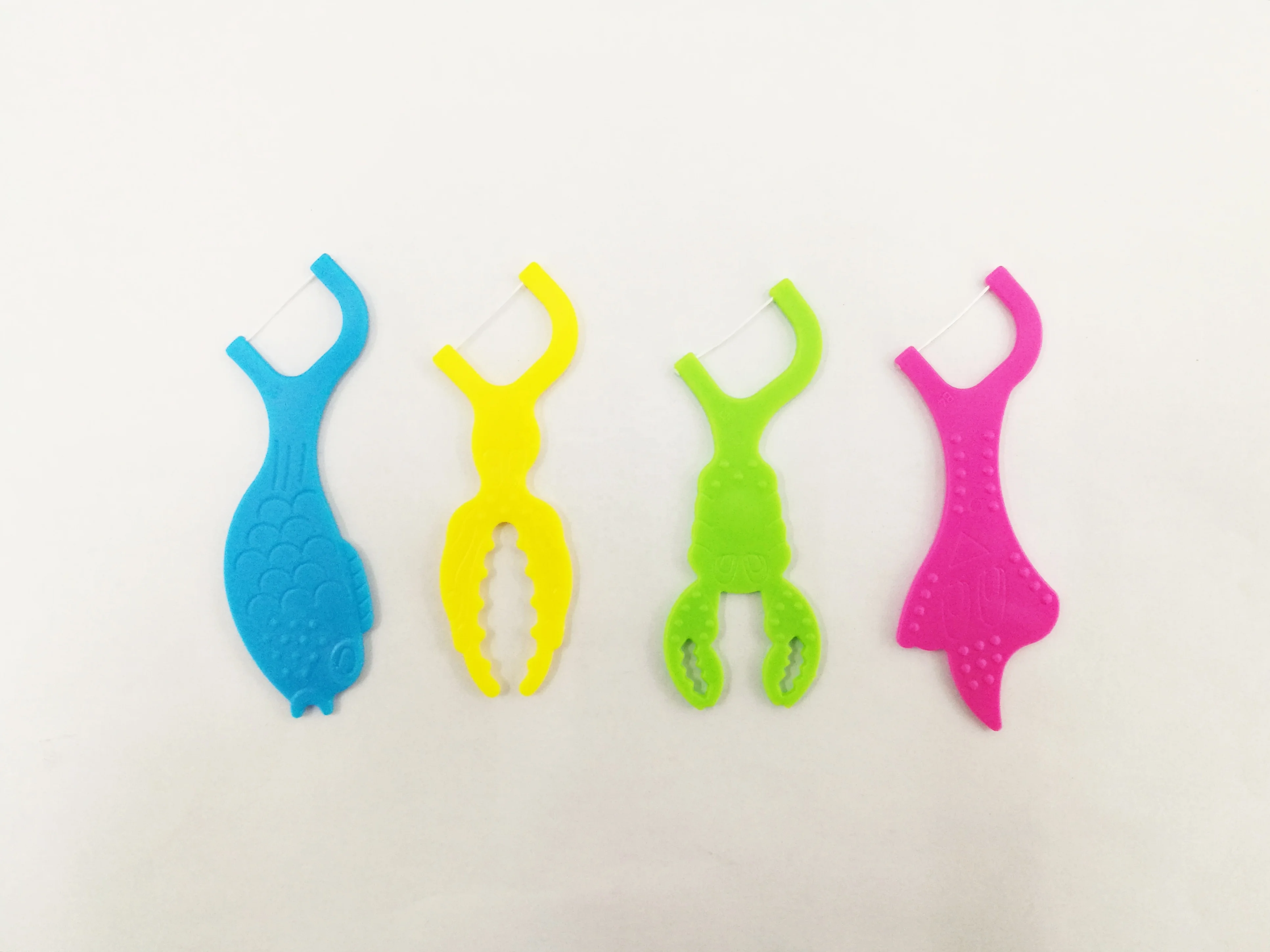 Sea animal Kids tooth pick with PE thread kids dental floss pick tooth pick