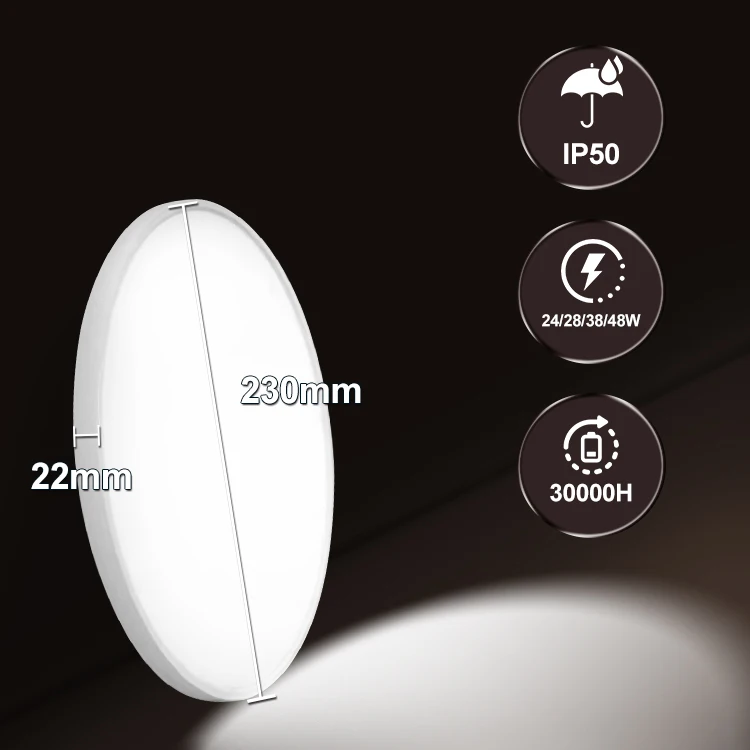 Modern Light Emitting Diode Ceiling Light 24W 22mm Decorative Living Room Surface 3CCT Ultra Slim LED Ceiling Lights