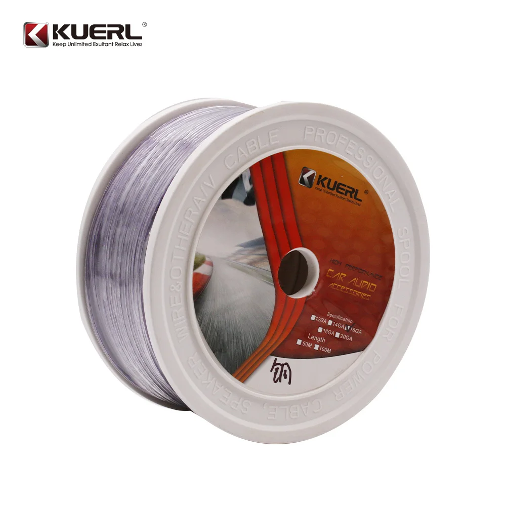 Purple wholesale color pure copper speaker cable 16GA/18GA car audio oxygen-free copper audio speaker cable roll audio cable