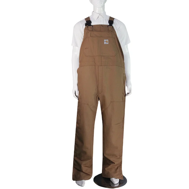 High Quality Workwear Woven Cotton Thick Canvas Fabric Big Tall  Canvas Winter Workwear Bib Pants