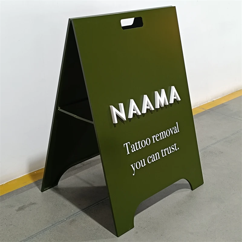 Double-Sided Folding A-Frame Advertising Board Double-Sided Outdoor ndoor Plastic Portable Sidewalk Sign Pavement Sign