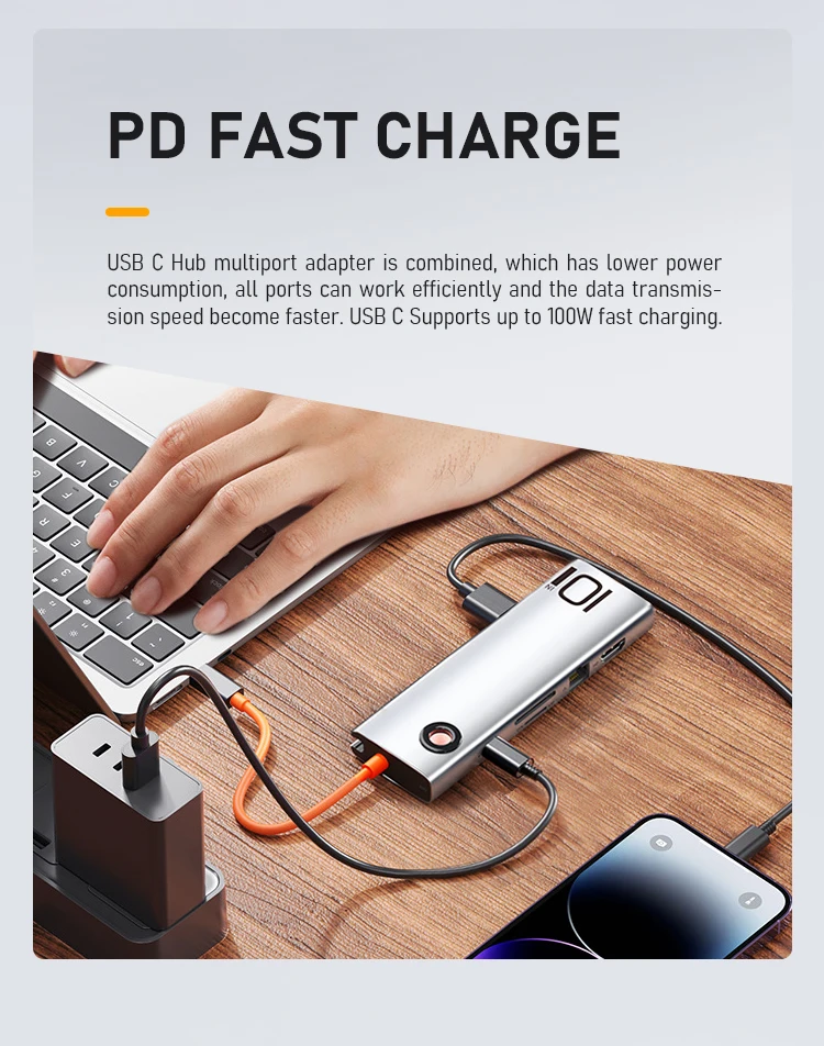 AUFULA Wholesale customized hub station dock 10 in 1 type c power adapter multiport hub usb hub