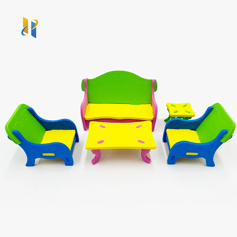 Wholesale Hot Selling Kids Toys Intellect Desk And Chair Study Furniture Set For Eva Foam 3d Jigsaw Puzzles