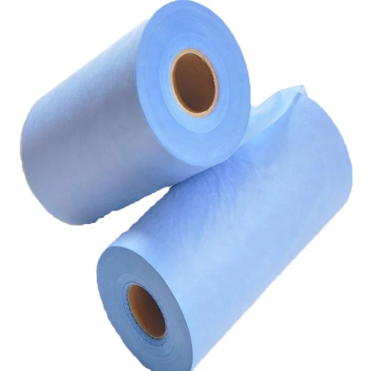 Blue color spunbond+meltblown+spunbond SMS non woven fabric rolls