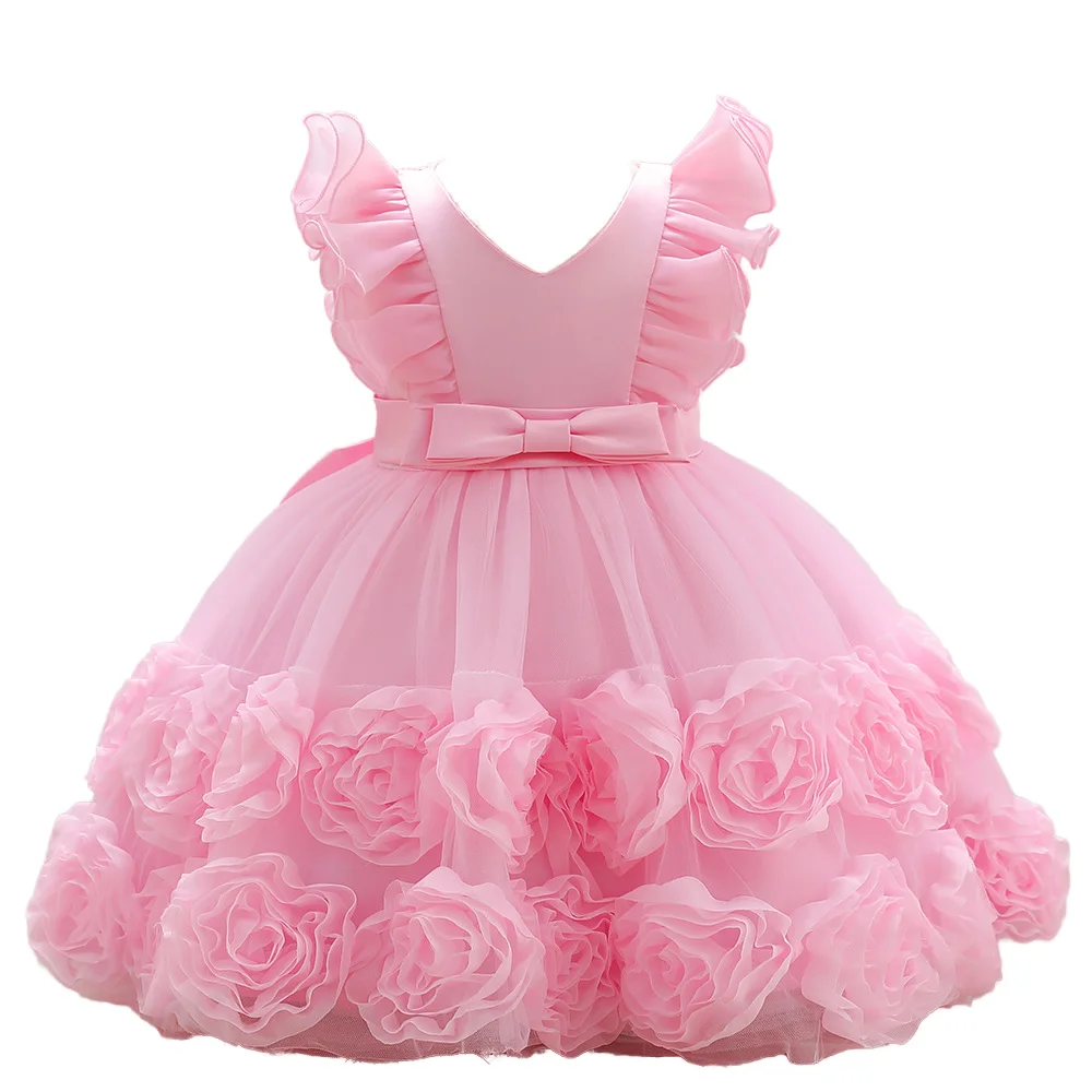 Classic O-Neckline Flower Girl Dress for Infants and Toddlers Long Taffeta for Formal Weddings and Parties