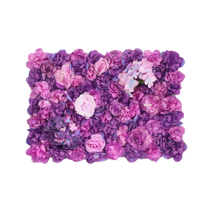 2022 New Design Silk Flower Wall Wedding Decor Silk Flower Artificial Plant 40 cm*60 cm Violet Silk Flower Spray Wall Hanging