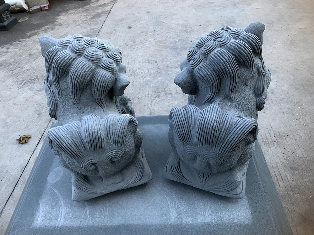 Factory Wholesale Temple Garden Outdoor Decorative Stone Granite Chinese Foo Dog Statue