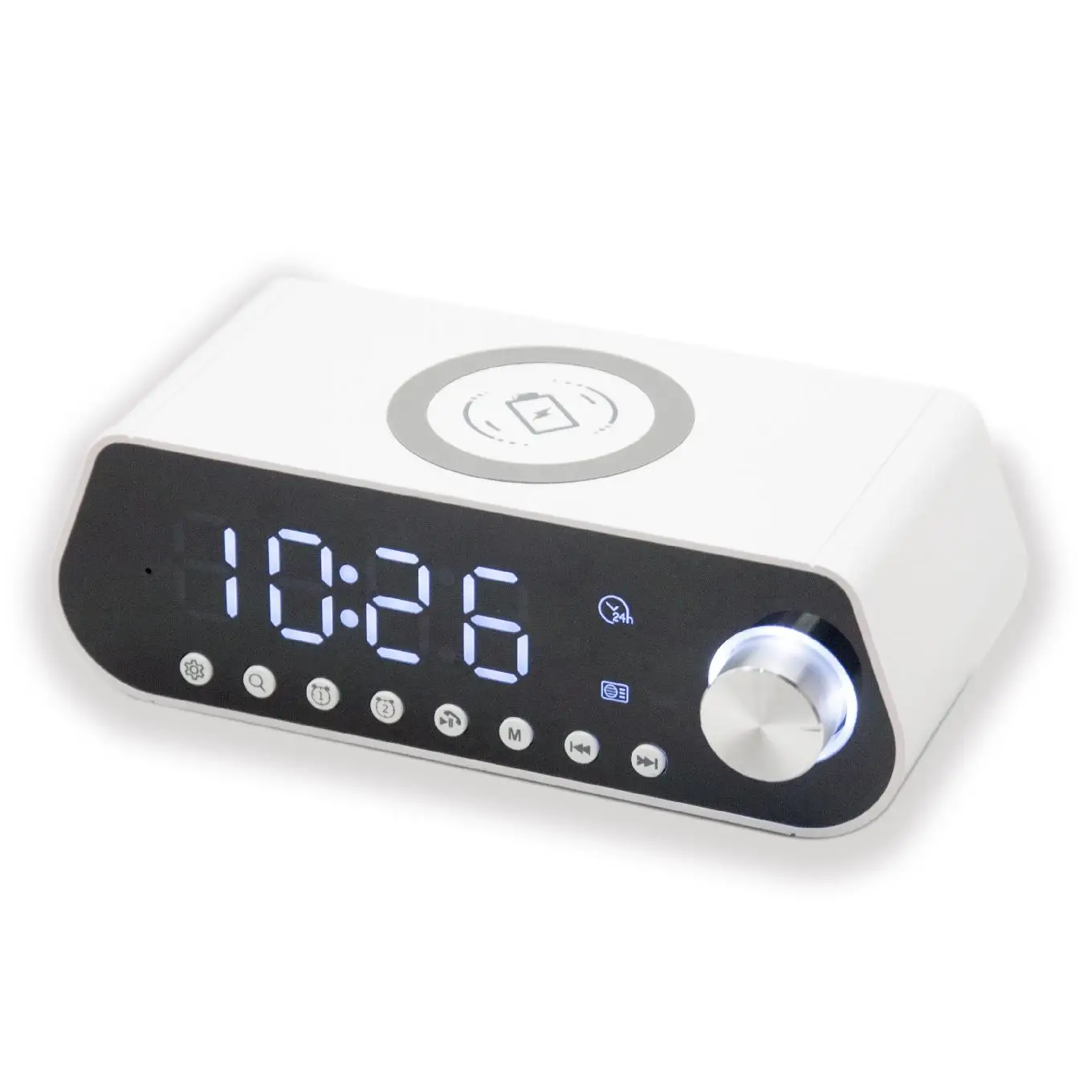 New Modern Smart Best Wireless Charging LED Alarm Table Clock 15W 3 in 1 Wireless Charger