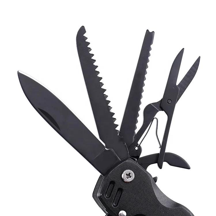 Factory supply directly EDC folding knife 12 iin 1 function open outdoor tool stainless steel Swiss knife outdoor practical tool