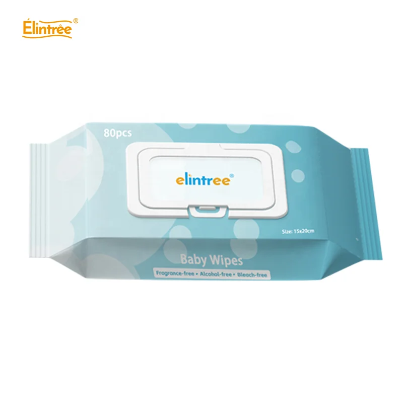 Elintree Disposable Alcohol Free Wet Cleaning Wet Wipes Unscented Moist Baby Wet Napkins For Hand