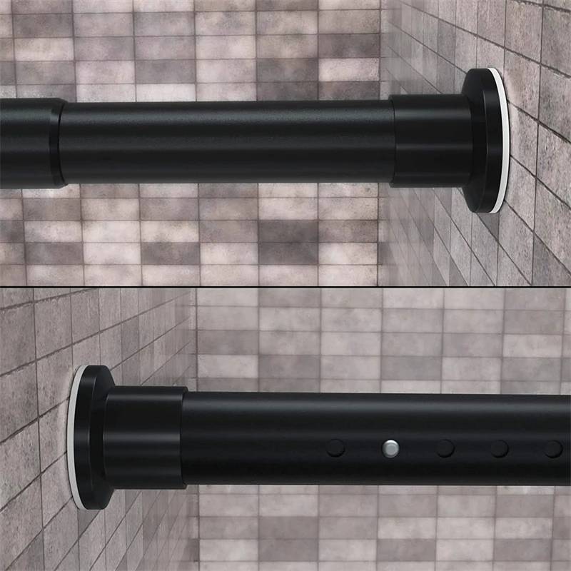 Hot Selling Retractable Shower Curtain Rod Adjustable Stainless Steel  Bracket Curtain Tension Rod