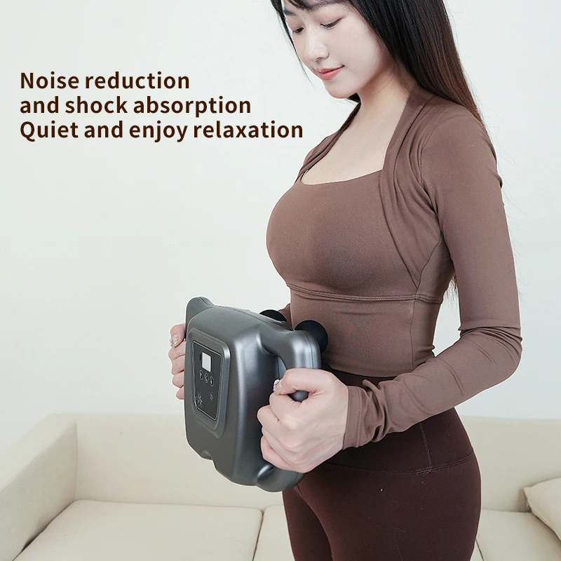 Wholesale 8 head Fascial Gun LCD Display Electric Massage Tool for Whole Body Massager Vibration Massage Gun Professional