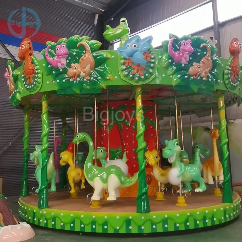 Wow!Outdoor kids dinosaur Merry-Go-Round carousel amusement park equipment kiddie rides for sale