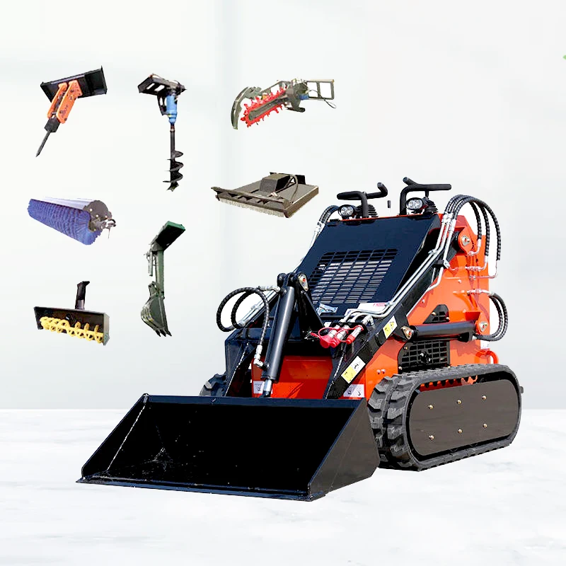 Factory Hot Small Skid Steer Front End Loader With Bucket  Skid Steer Loader Attachment Mini Skid Steer On Sale