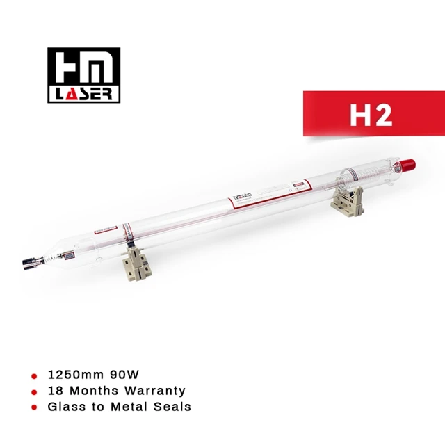 1850mm*90mm Rated Power 150W Glass-to-Metal Hard Seals Red Light Indicator CO2 Laser Tube 160W