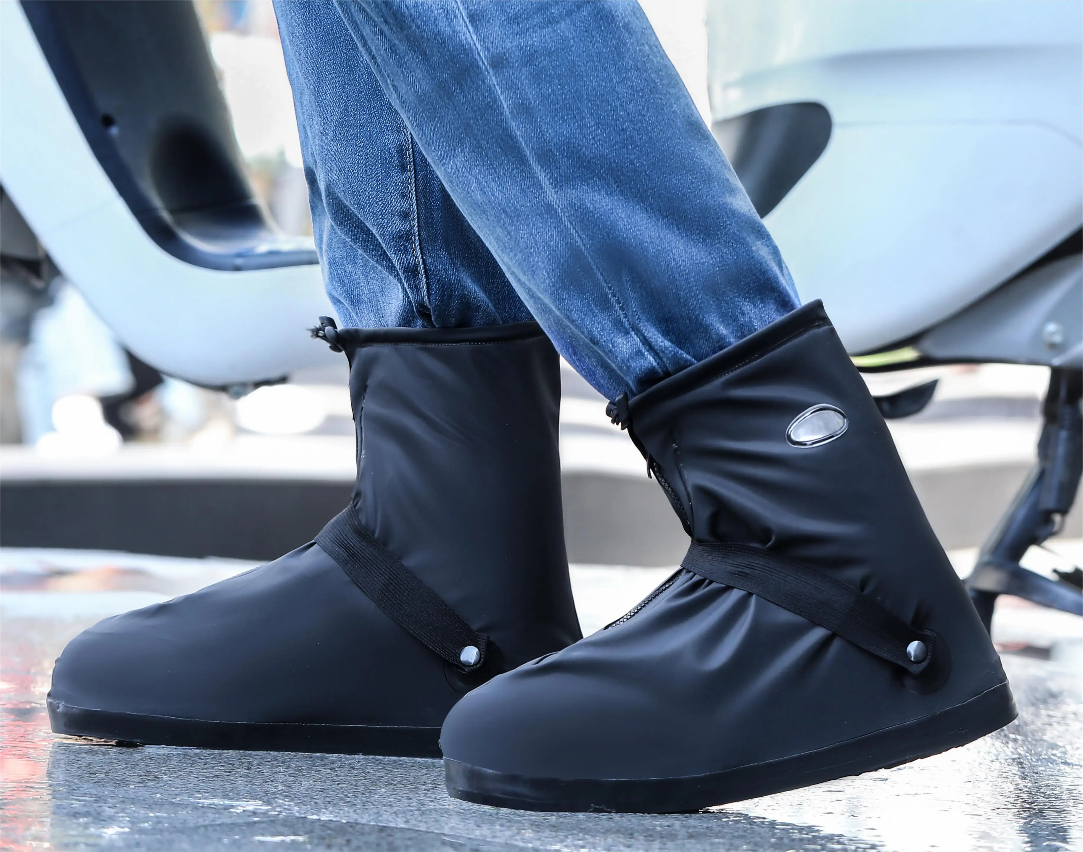 Support Custom High Tube Four Seasons Unisex Adult Foldable Waterproof PVC Gumboots Rain Shoe Covers