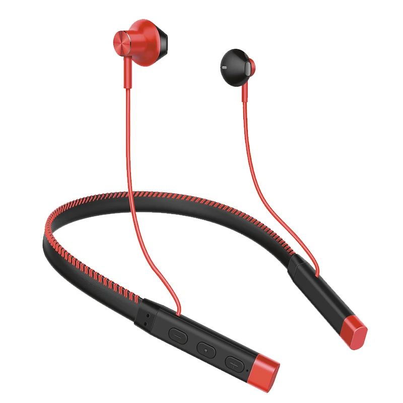 China Factory 135mAh Wireless HIFI Bass Stereo Magnetic Metal Earbuds V5.0 Neckband Sport Headset