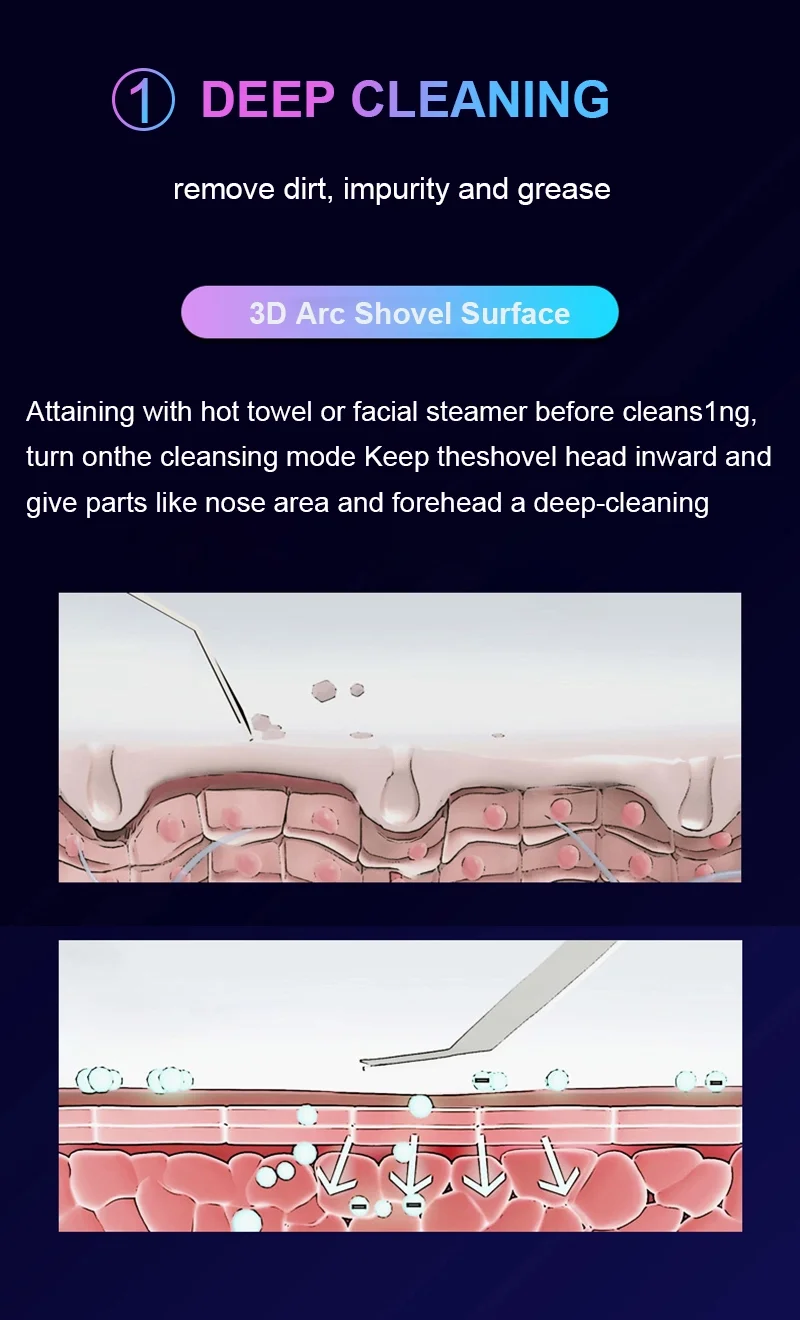 ultrasonic skin scrubber  spatula peeling blackhead remover deep face cleaning deep face cleaning machine