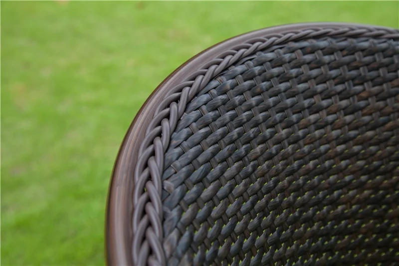 Outdoor Furniture High Quality  Bamboo PE Rattan Wicker  Bistro Cafe Garden Aluminum metal Patio Chair And Table Dining Set