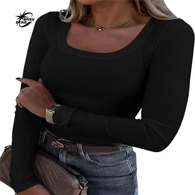 2023 Summer Baby Tee Y2k Crop Tops Tee Shirt Sexy Thin Blank Shirt For Woman 100% Cotton Breathable High Quality Plain T-shirt