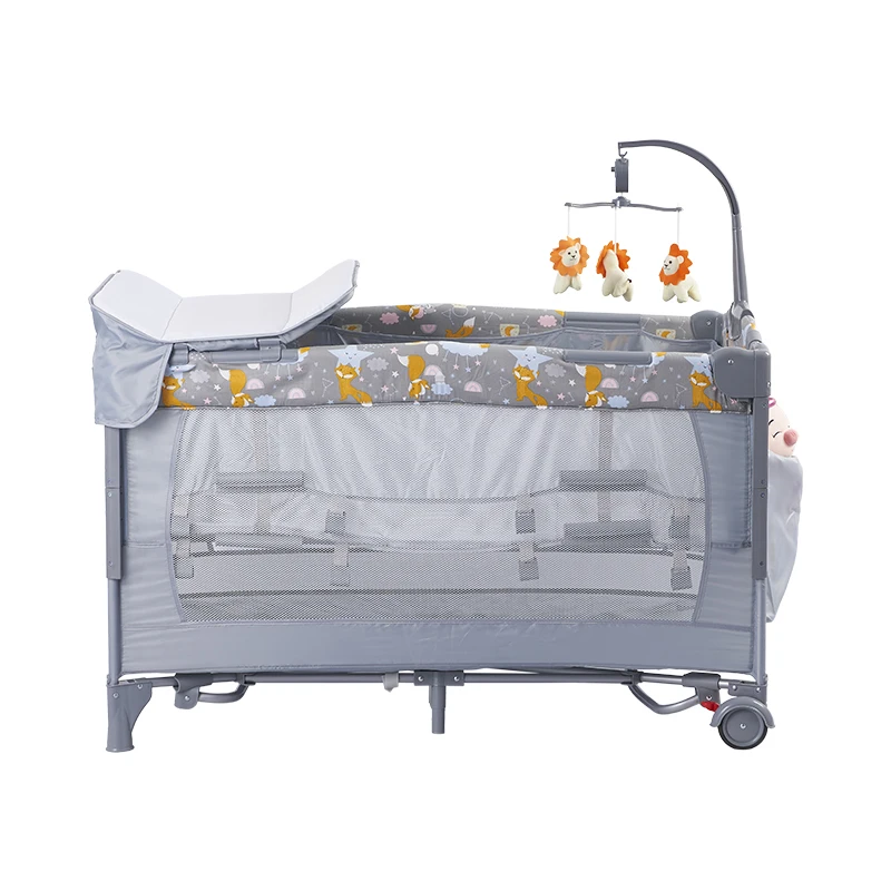 5 In 1 Multifunctional Baby Bedside Crib Luxury Baby Crib Bed Fence Baby Bed Crib Corral With Net Mosquito
