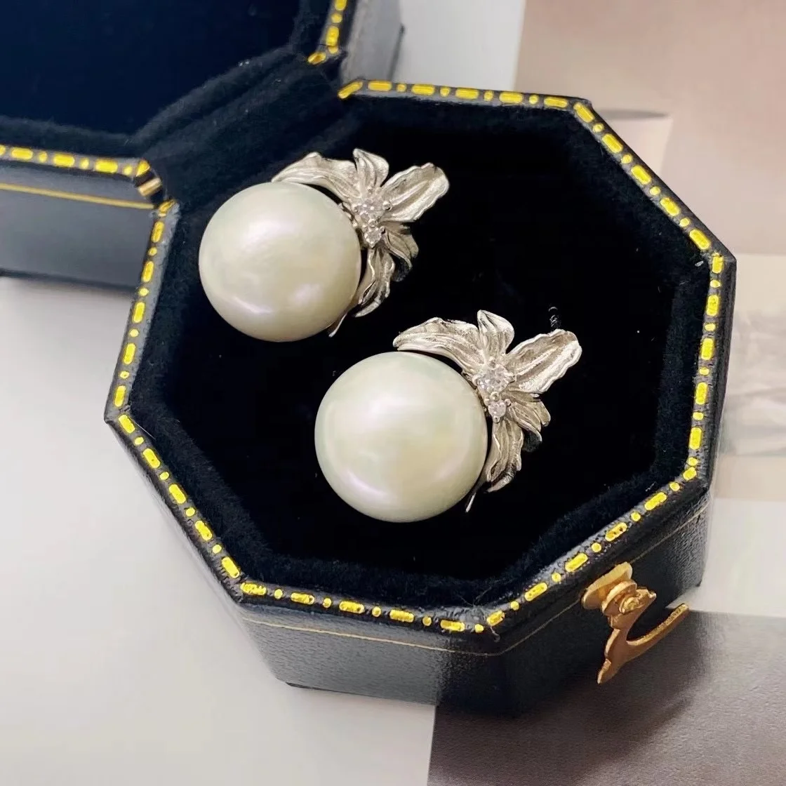 JW051 11-12mm  DIY Natural Real Freshwater pearl set charm  accessories 925 sterling silver  Gold Plated jewelry set for women