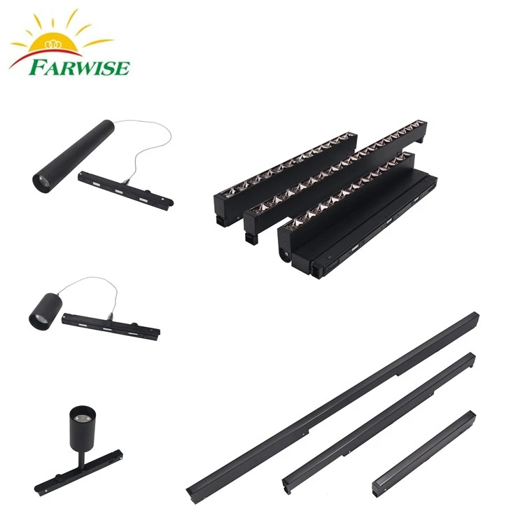 Европейский супертонкий Магнитный Трековый светильник оптовая продажа постоянный ток 48 В Dali 0-10 затемняющий светодиодный потолочный