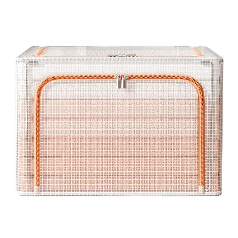 Large Capacity Foldable Clothes Storage Bag Organizer for Comforters Blankets Bedding Closet Cabinet Clear Storage Box Factory