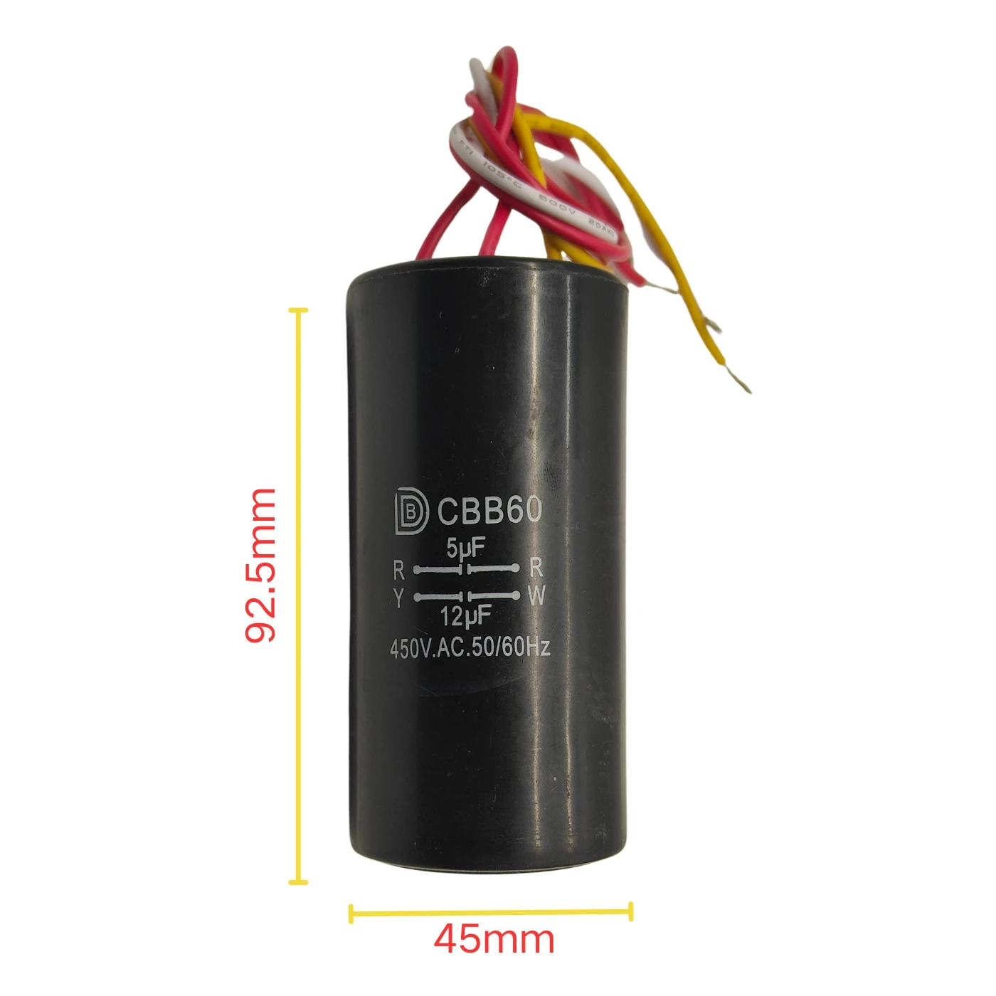 Factory-Direct High Quality CBB60 Motor Capacitor 5-12uf 450v for Washing Machines Washers spare parts Hotel Competitive Price
