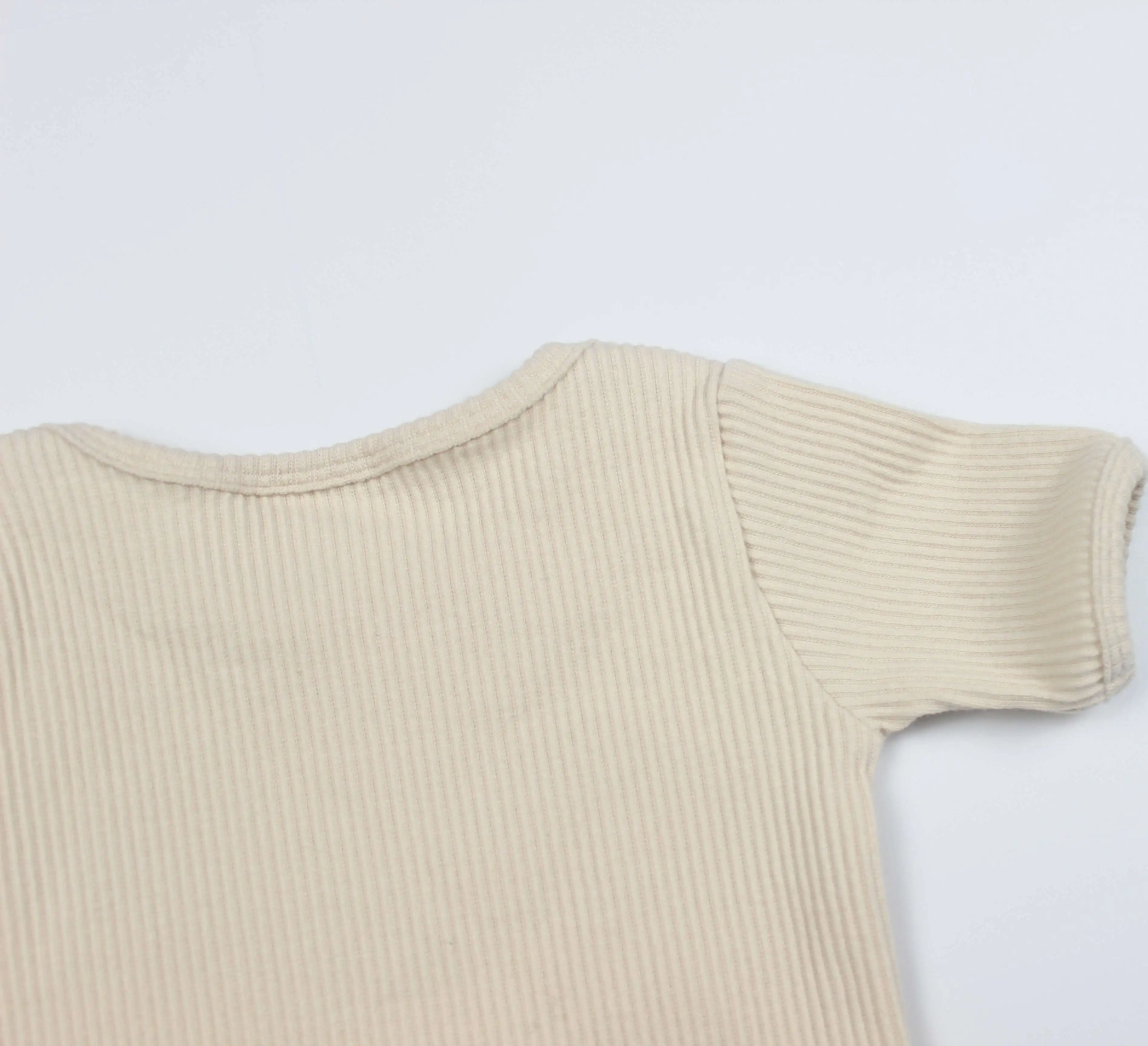 Good Sell 100% Natural Plain Cute Organic Cotton Knit Newborn Bodysuit Baby Romper