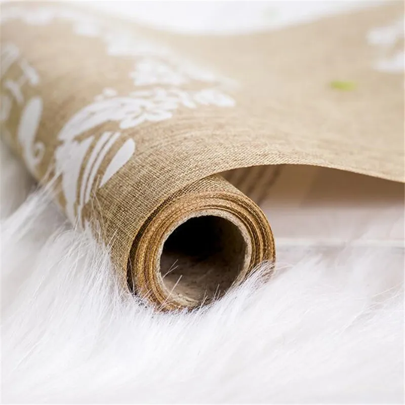 Easter Linen Table Runner Bunny Eggs Burlap Tablecloth Rectangle Table Setting Cover Rabbit Eggs Dresser Scarf for Easter HS1300