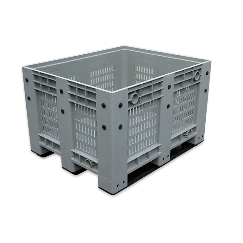 Big Bulk Container Large Plastic Pallet Box Container With Lid / Cover & Wheels Or Without