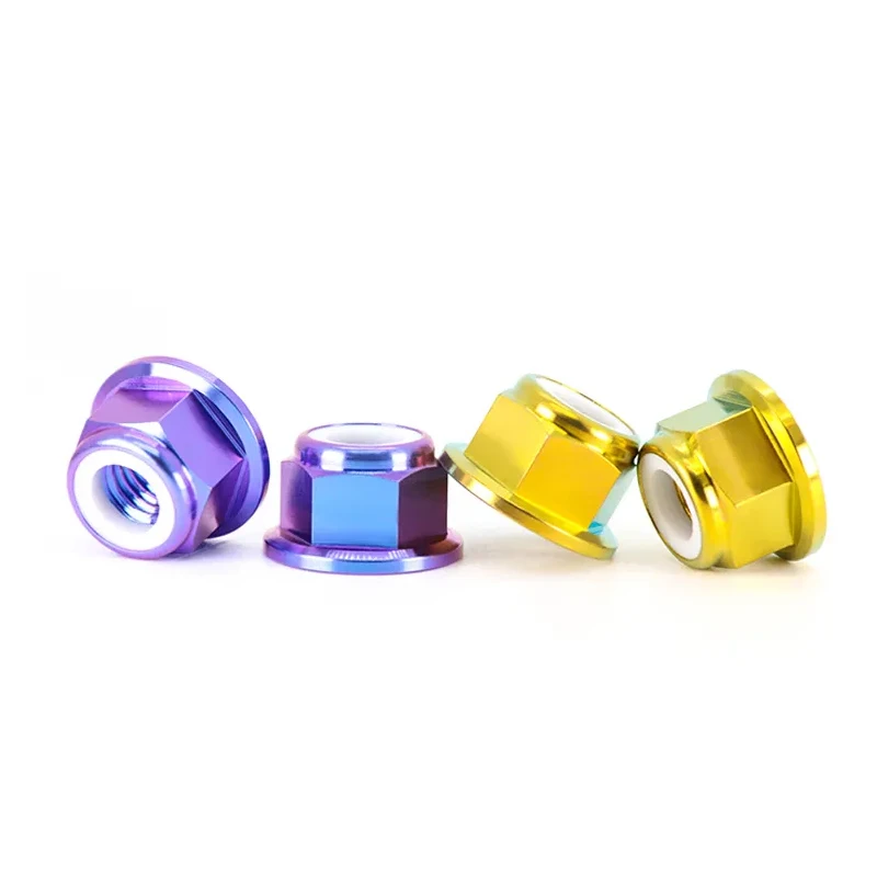Titanium Hex Flange Head Metal Locking Nut M8 M10  M12